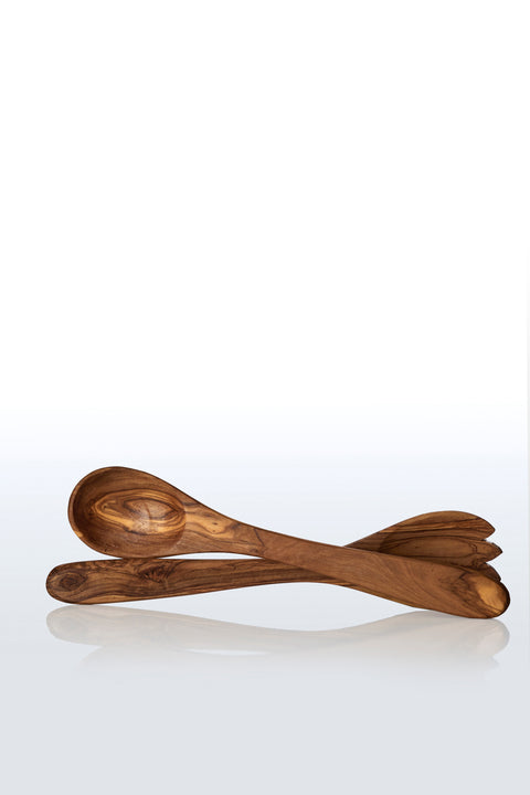 Set di posate per insalata in legno d'ulivo