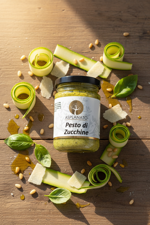 Pesto di Zucchine Asplanato - lifestyle con zucchine fresche